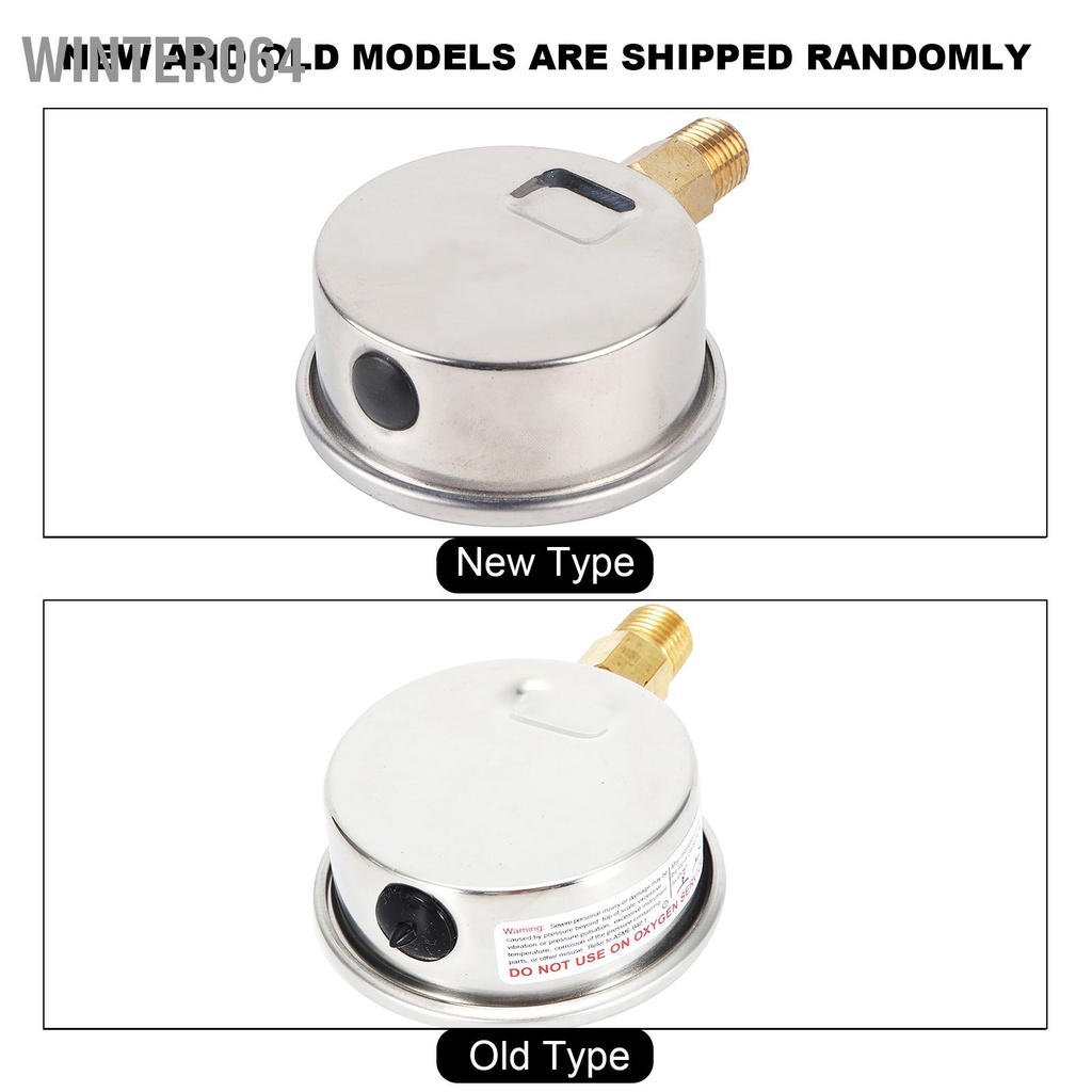 Winter064 Đồng hồ đo áp suất nhiên liệu chứa đầy chất lỏng thủy lực bằng thép không gỉ 0-3500 PSI