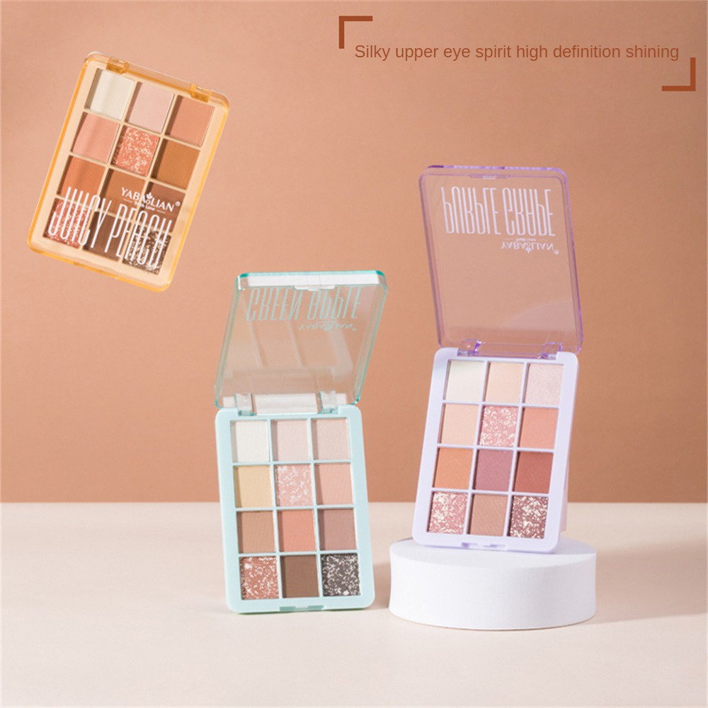 Bảng Phấn Mắt 12 Màu Sắc Tố Ngọc Trai Lâu Trôi Trang Điểm Tự Nhiên