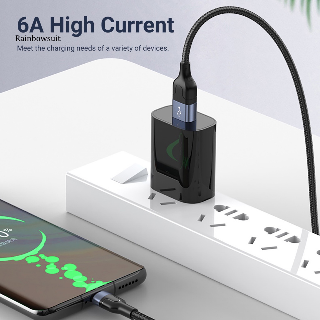 Dây Cáp Sạc USB Type-C Tốc Độ Cao 3 Trong 1 Màu Trơn Cho Điện Thoại 6A PD 100W