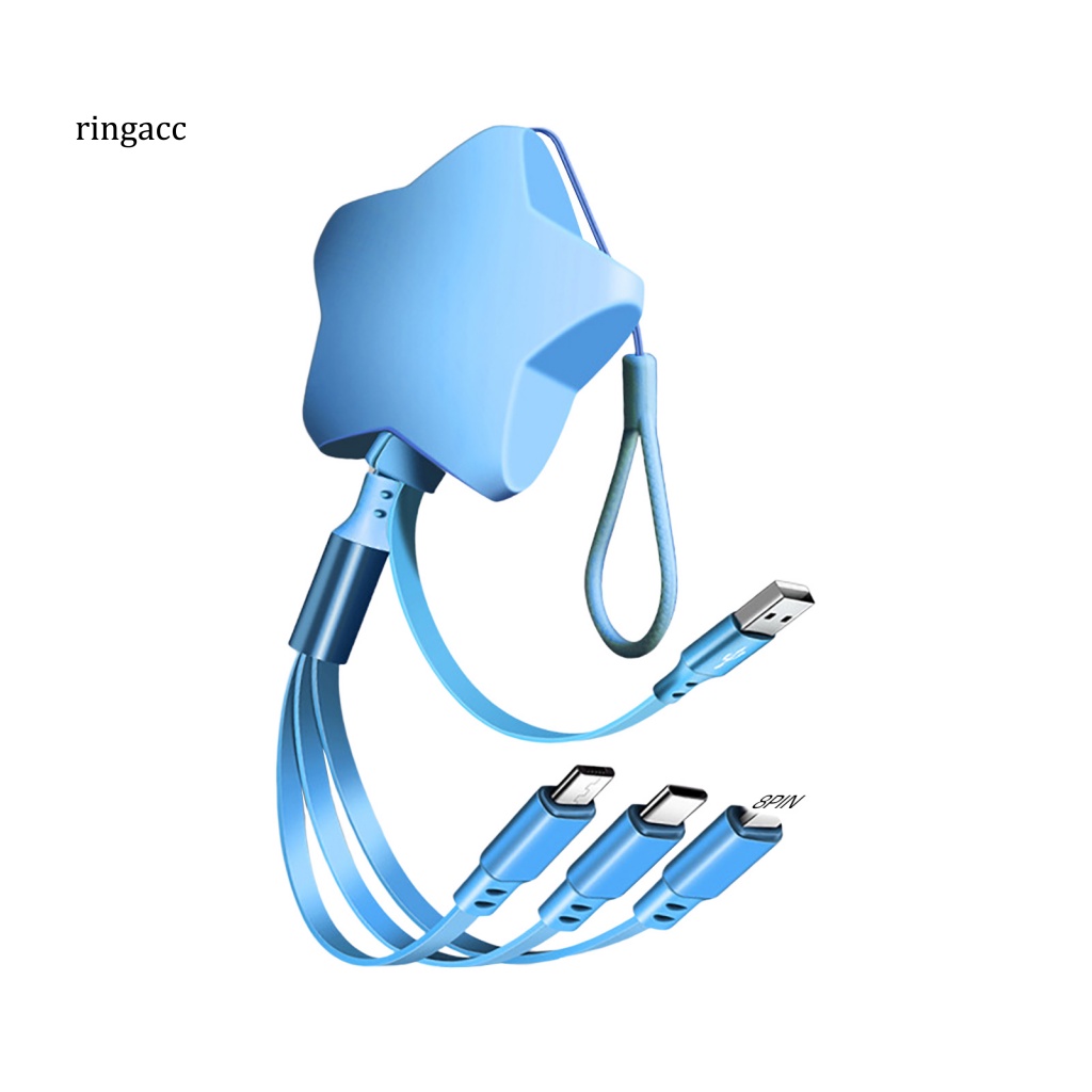 Dây Cáp Sạc RGA Co Giãn Hình Ngôi Sao Ba Cánh Đa Năng