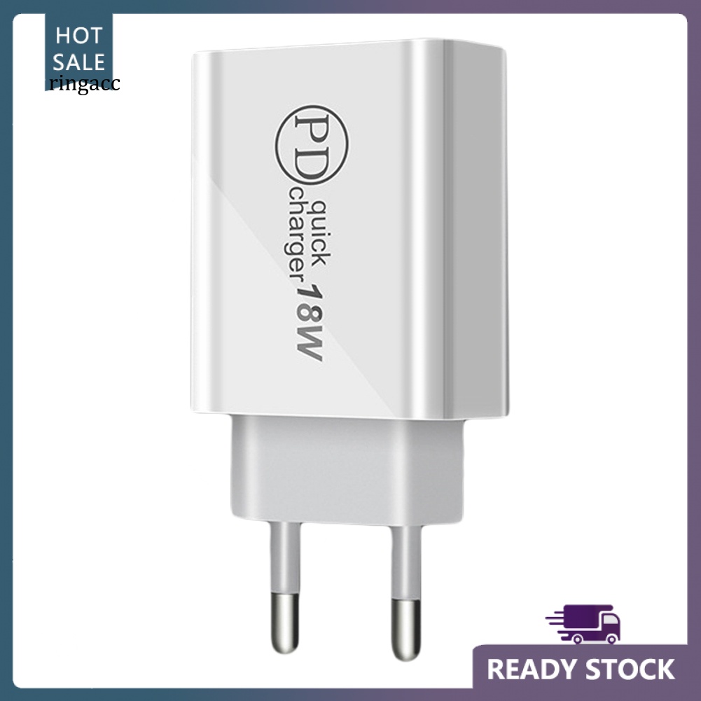 Cốc Sạc Nhanh Type-c 18W Phích Cắm EU / US Cho Điện Thoại