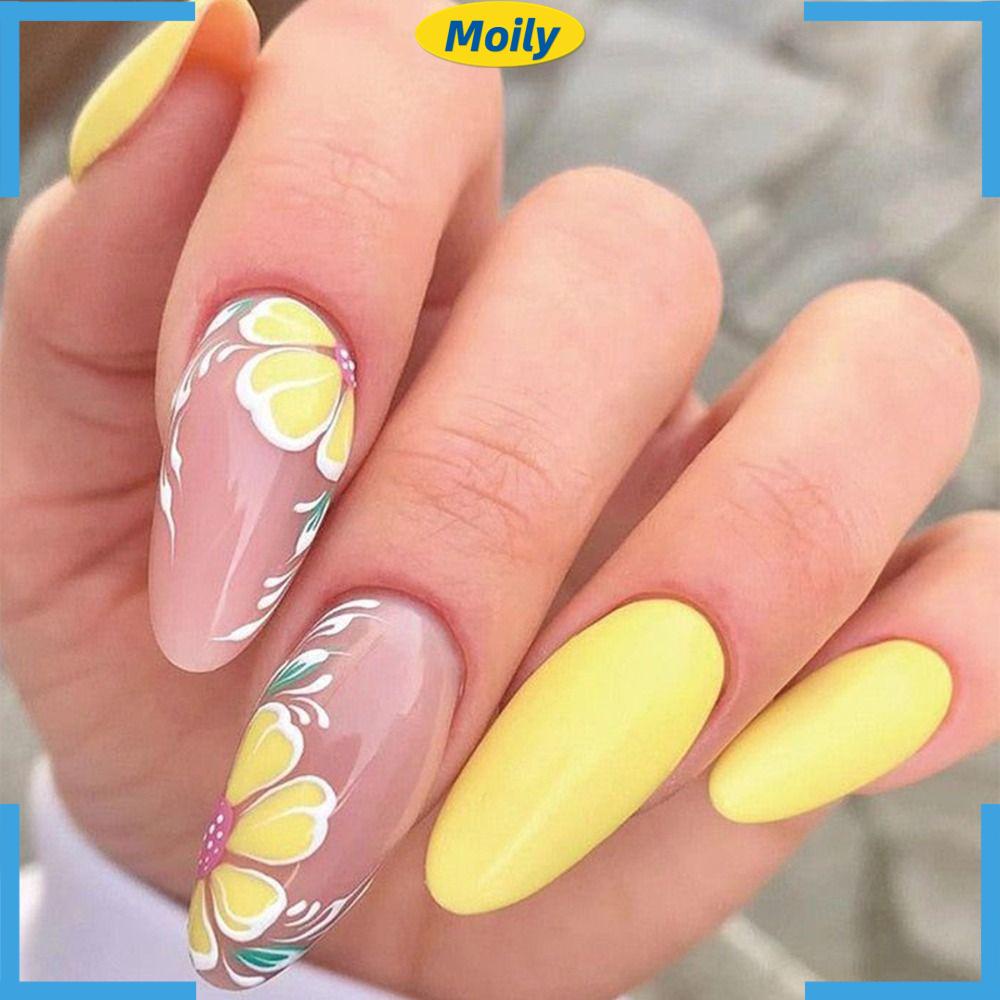 MOILYVN Móng Tay Giả Đầu Nhọn Che Phủ Toàn Diện Thời Trang Cho Nữ