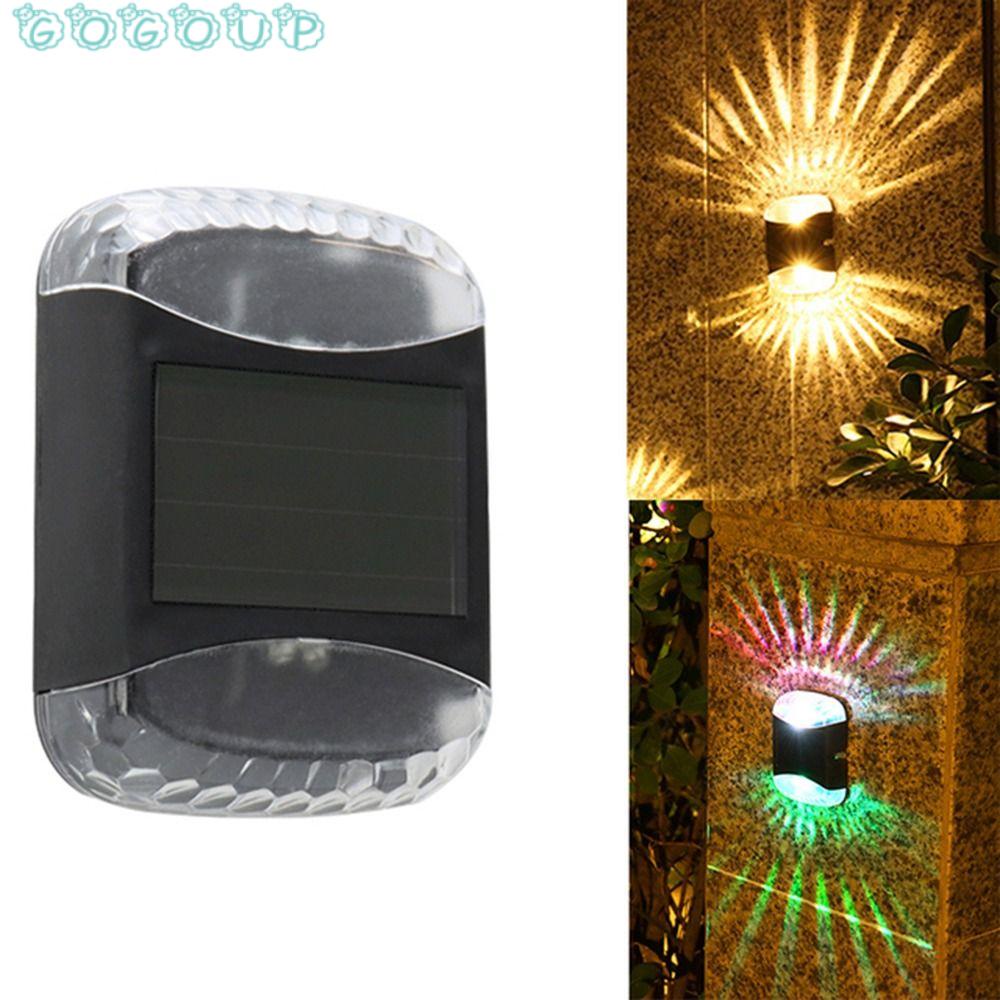 GOGOUP Bộ 4 Đèn LED Năng Lượng Mặt Trời Chống Thấm Nước Gắn Tường Trang Trí Sân Vườn