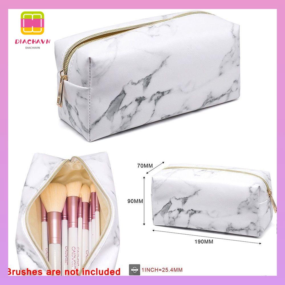 DIACHAVN Túi Đựng Đồ Trang Điểm Họa Tiết Cẩm Thạch