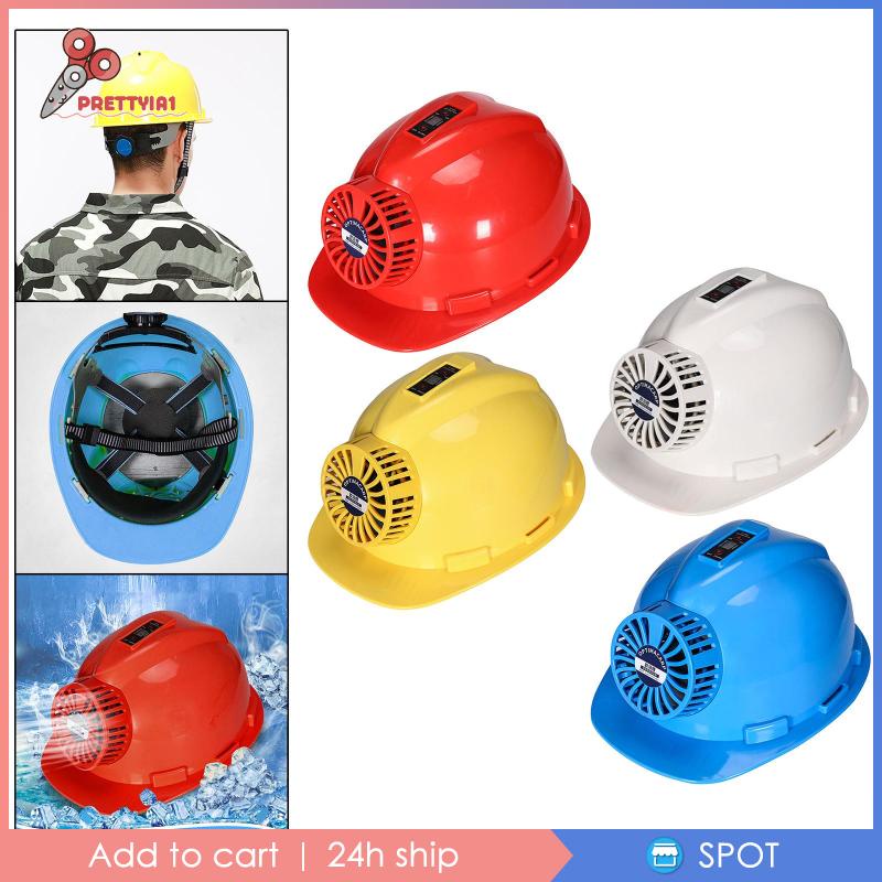 Mũ Xây Dựng Cứng Dày Dặn Có Quạt Sạc Bảo Vệ Khi Làm Việc Ngoài Trời