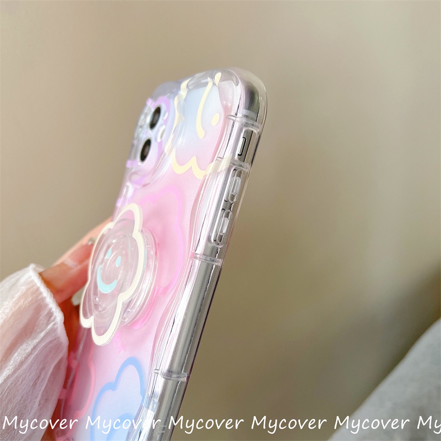Ốp Điện Thoại Silicon Mềm Hình Hoa Và Cầu Vồng Cho iPhone 11 13 12 14 Pro Max X XR Xs Max 6 7 8 Plus