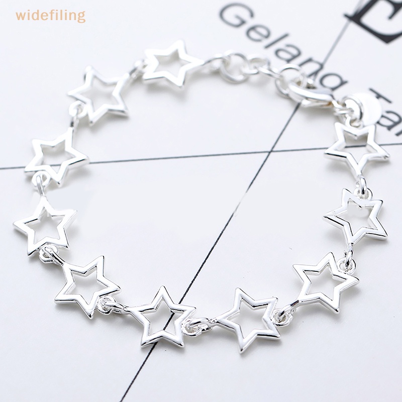 Vòng Đeo Tay Bằng Hợp Kim Hình Ngôi Sao Năm Cánh Rỗng Màu Bạc Thời Trang Vintage Quyến Rũ Dành Cho Nữ