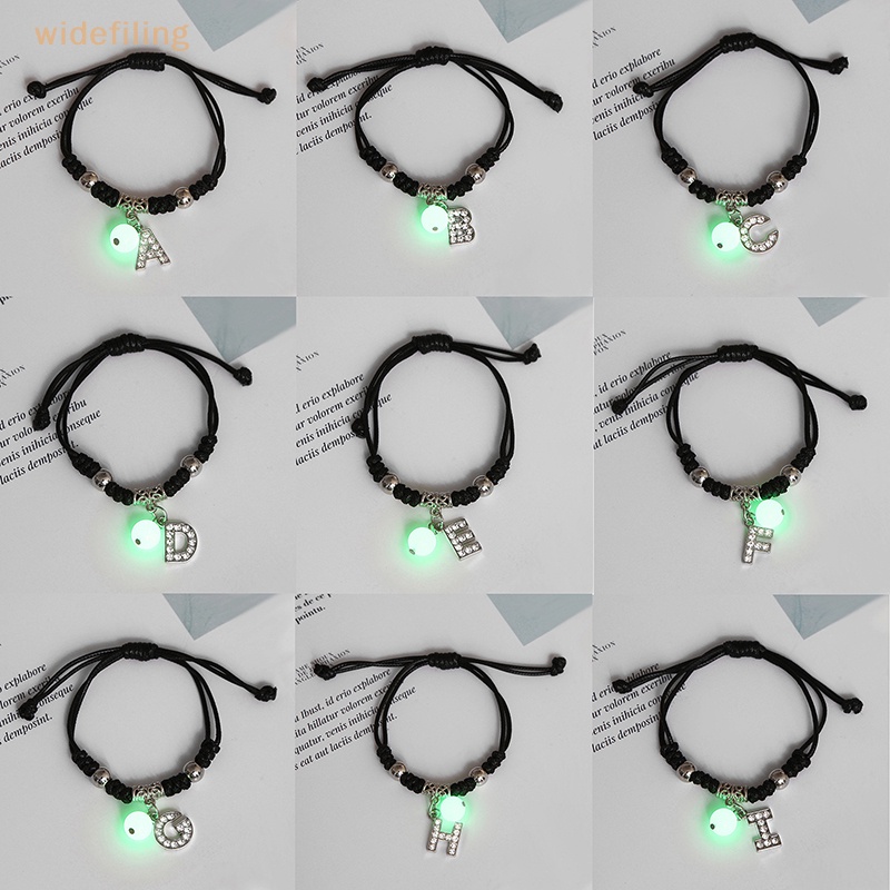 Vòng Tay Dây Thừng Mặt Chữ Cái A-Z Phát Sáng Trong Bóng Tối Thời Trang Cho Cặp Đôi