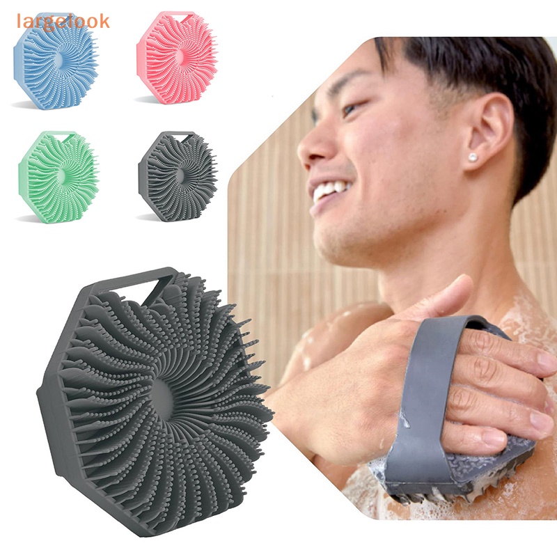 Bàn Chải Tắm Chà Lưng Bằng Silicone Hình Đa Giác Tiện Dụng