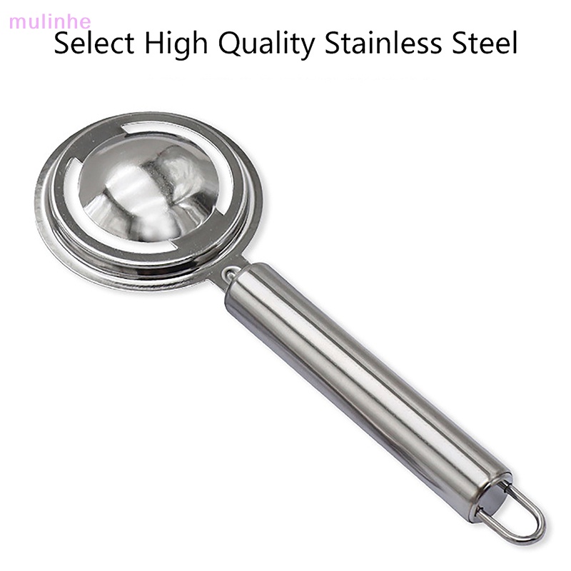 Dụng Cụ Tách Lòng Đỏ Trứng Tay Cầm Dài Bằng Thép Không Gỉ