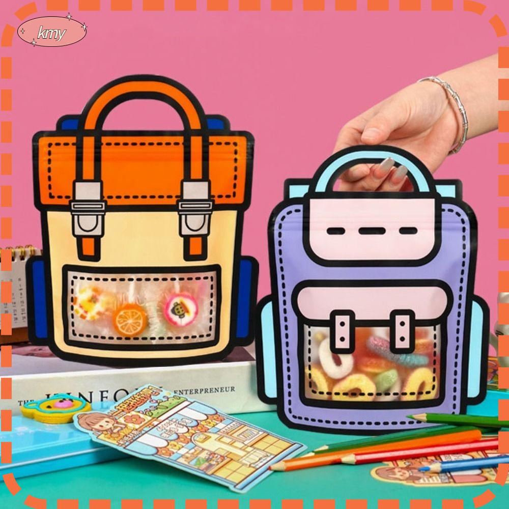 KRNY Set 10 Túi Zip Đựng Bánh Quy Bằng PE Nhiều Màu Sắc Dễ Thương Cho Bé