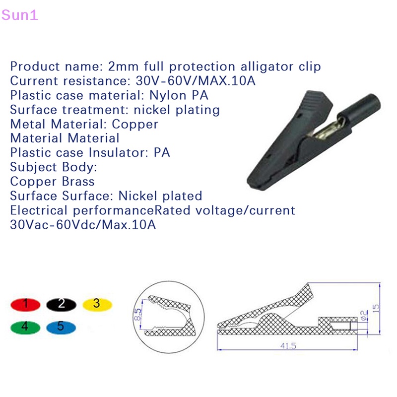 Set 2 Kẹp Cá Sấu Thử Điện 2mm Màu Đỏ Đen Chuyên Dụng