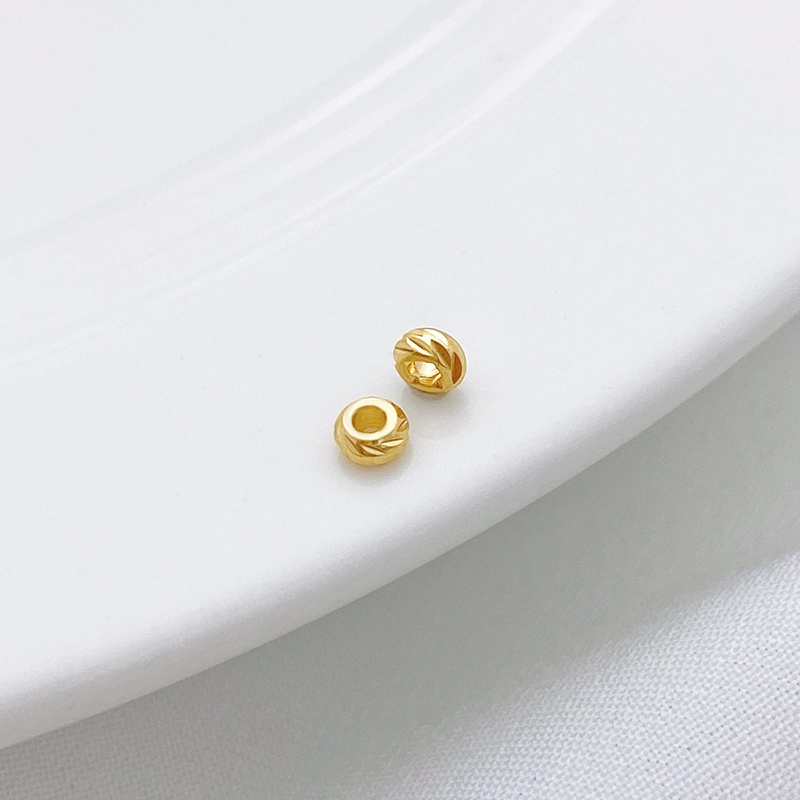 Túi Hạt Tròn Dẹp Cắt Dẹp Hình Hoa Màu Vàng 14K Làm Trang Sức Thủ Công diy