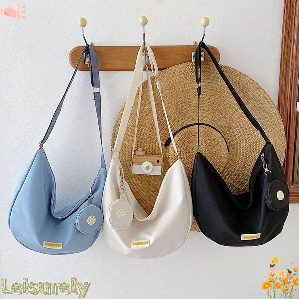 LEILY Túi Đeo Chéo Bằng Nylon Màu Trơn Thời Trang