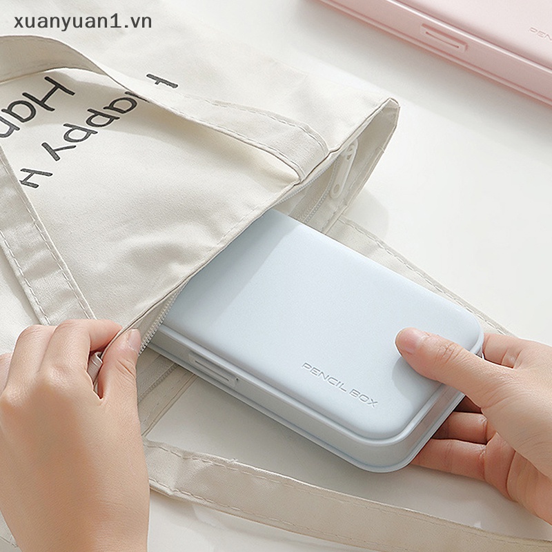 Túi Đựng Bút Bằng Nhựa Màu Macaron Xinh Xắn