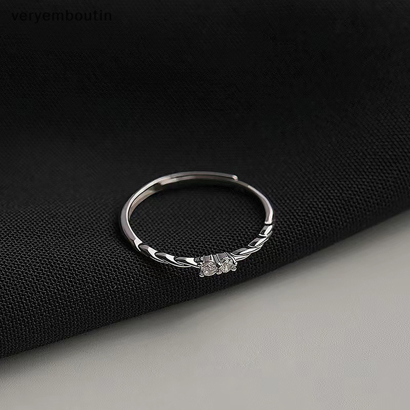 Nhẫn Đính Hôn Bạc Zircon Pha Lê Lấp Lánh Thời Trang Dành Cho Nữ