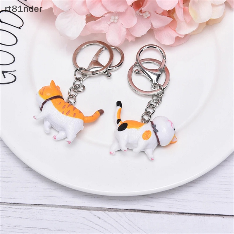 Rt Móc Chìa Khóa Xe Hơi / Túi Xách Hình Mèo Hoạt Hình Dễ Thương DIY