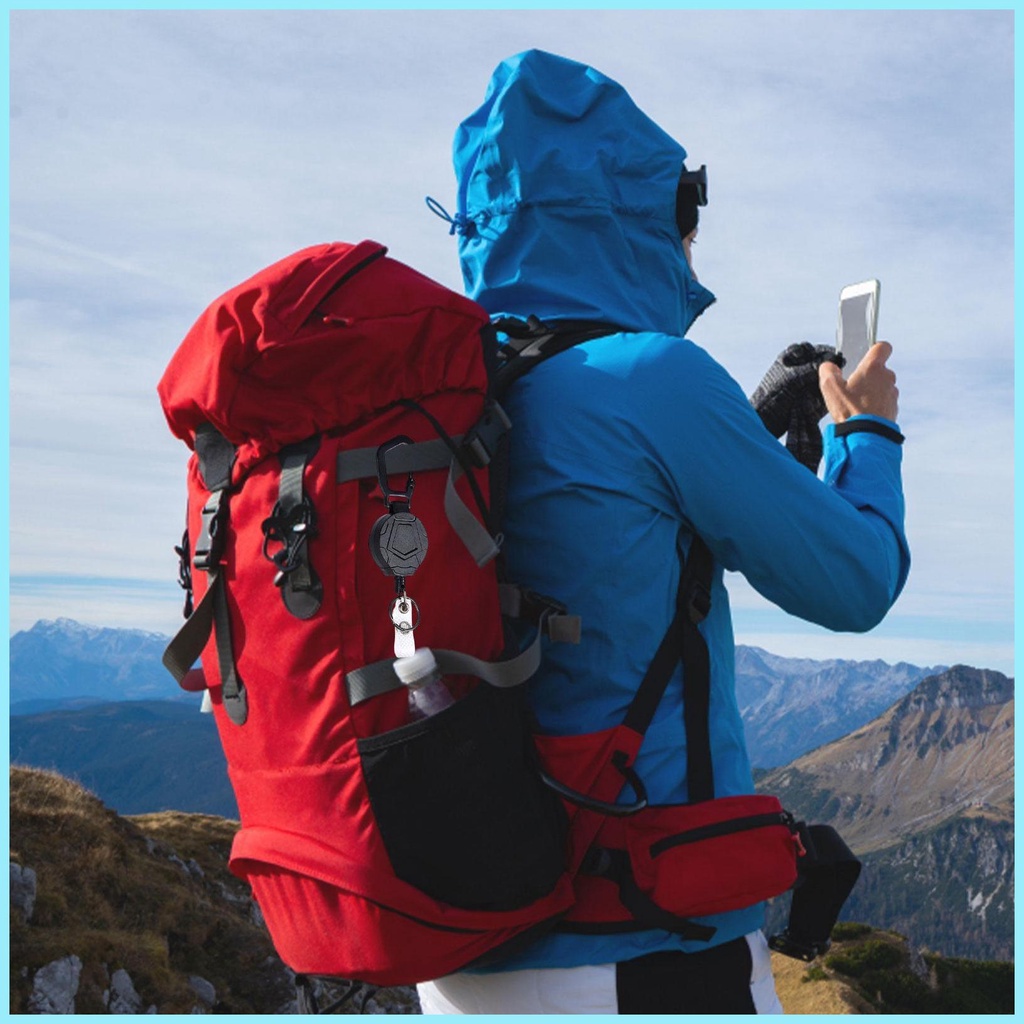 Set 2 Móc Khóa Tròn Có Thể Thu Gọn Chống Thất Lạc Tiện Dụng