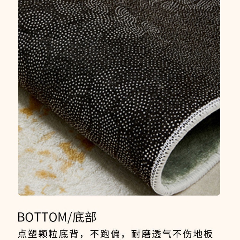 Thảm Lót Sàn Hình Tròn Màu Đen Chống Bẩn Tiện Dụng Trang Trí Phòng Khách