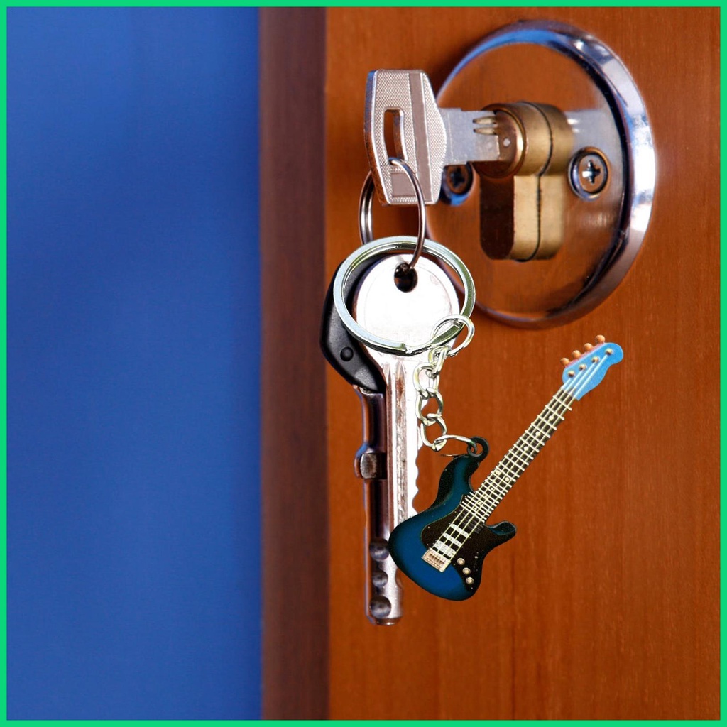 Móc Khóa Hình Cây Đàn Ghi Ta Bằng Thép Không Gỉ