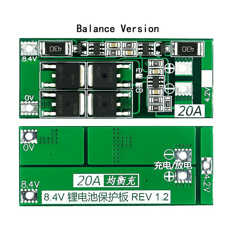 Bảng Mạch Bảo Vệ Pin Lithium 2S 20A 7.4V 8.4V 18650