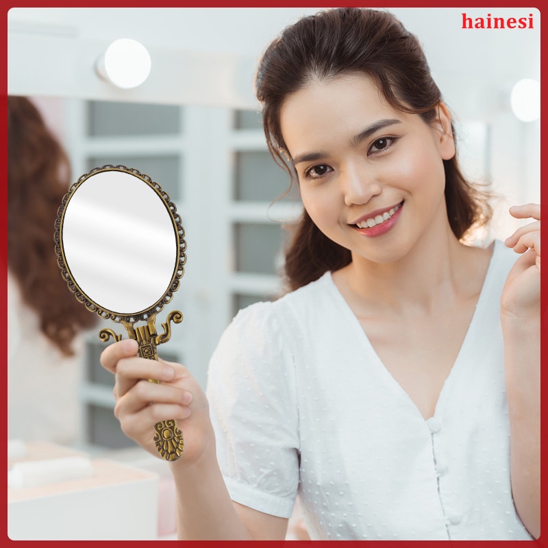 Gương Trang Điểm Cầm Tay Bằng Hợp Kim Kẽm Đầy Đủ Kiểu Vintage Vanity Cho Phòng Ngủ / Du Lịch
