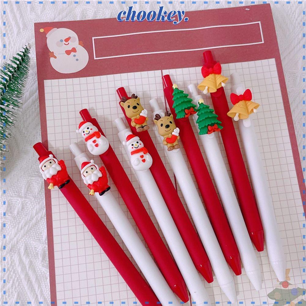 CHOOKEY Set 10 Bút Bi Chủ Đề Giáng Sinh Dễ Thương