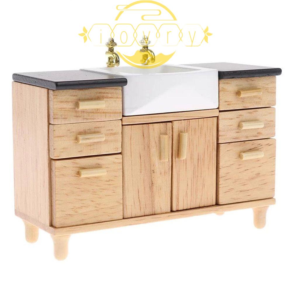 IVORY Mô Hình Chậu Rửa Mini Tỉ Lệ 1 / 12 Dùng Trang Trí Nhà Búp Bê