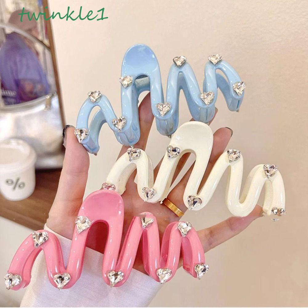 TWINKLE Kẹp Tóc Dạng Thạch Gợn Sóng Nhiều Màu Sắc Thời Trang Phong Cách Hàn Quốc Cho Nữ