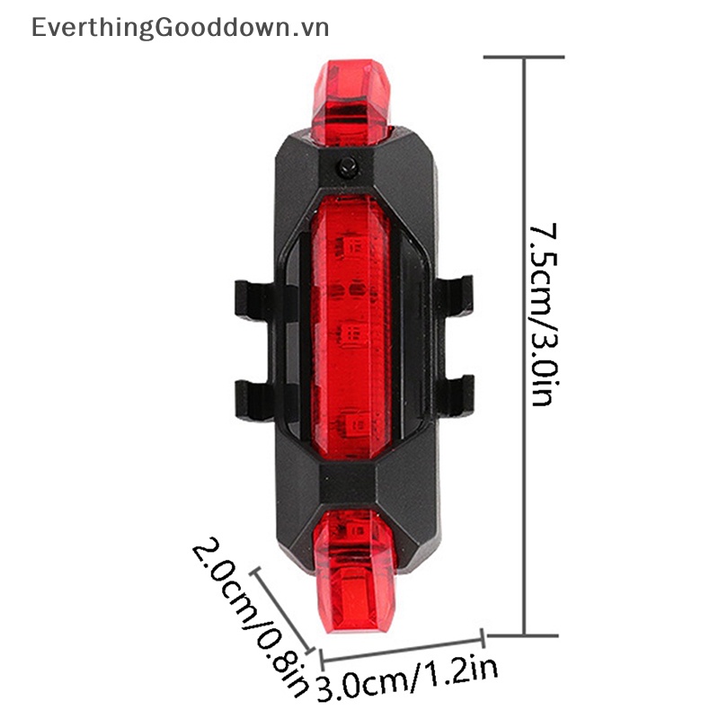 Everthinggood Đèn Cảnh Báo Chống Thấm Nước Sạc USB Gắn Đuôi Xe Đạp Leo Núi