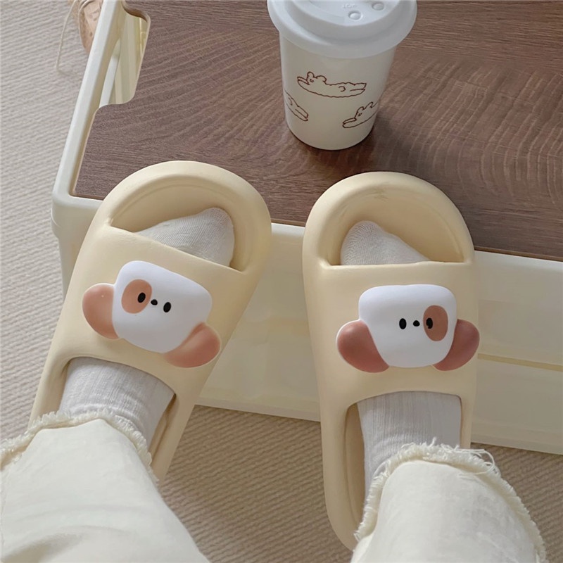 Đáy dày chống trơn trượt dép chó dễ thương bánh mì dép sandal nữ AA6467