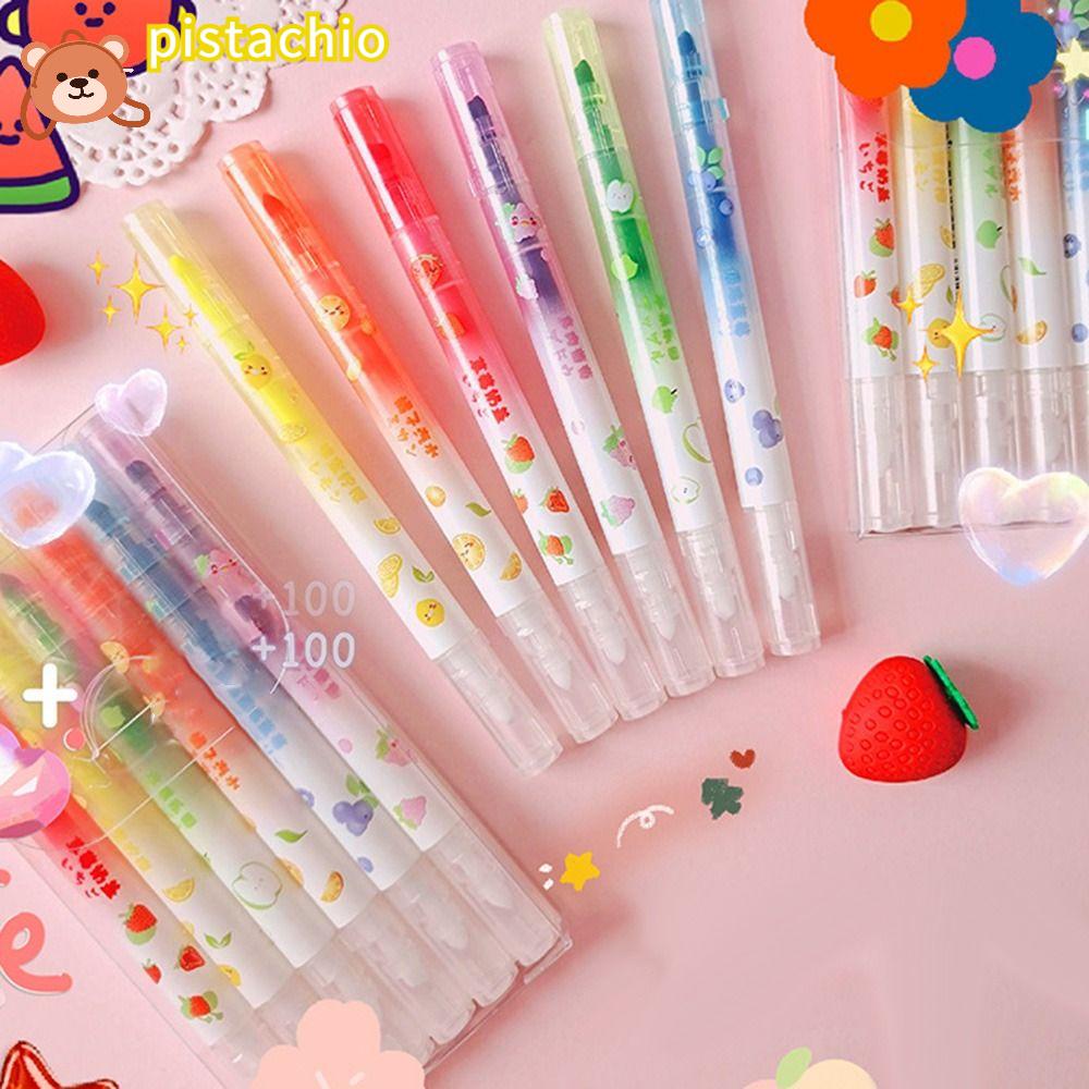 PISTA Set 6 Bút Đánh Dấu Hai Đầu Màu Sắc Ngọt Ngào