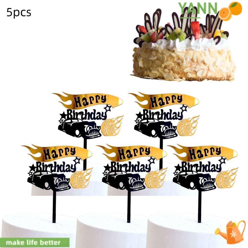 YANN1 Set 5 Que Cắm Trang Trí Bánh Kem Hình Xe Hơi Thể Thao 3.94X5.91
