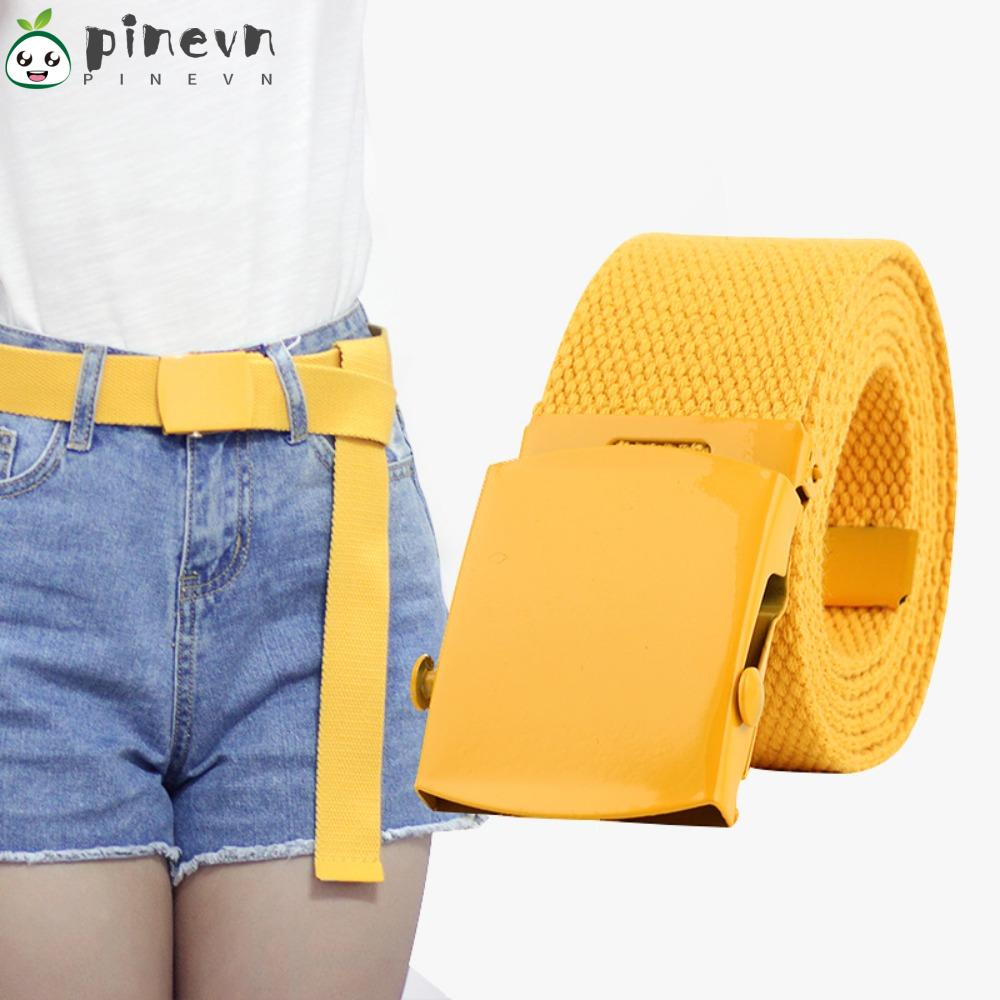 PINEVN Thắt Lưng Vải Canvas Màu Sắc Đơn Giản Thời Trang Cho Nữ