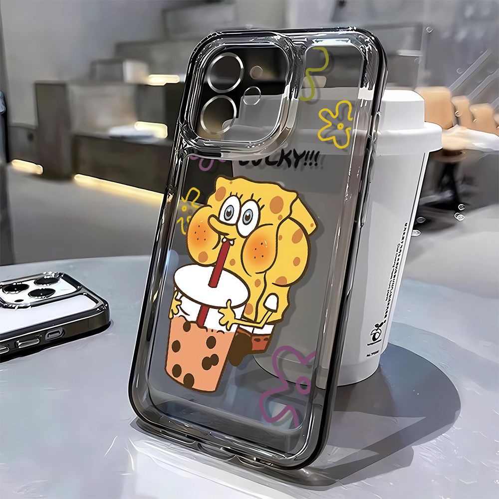 Ốp Điện Thoại Dẻo Họa Tiết Hoạt Hình SpongeBob Dễ Thương Chống Sốc Cho iPhone14Promax 127 11 8p EMS1 13