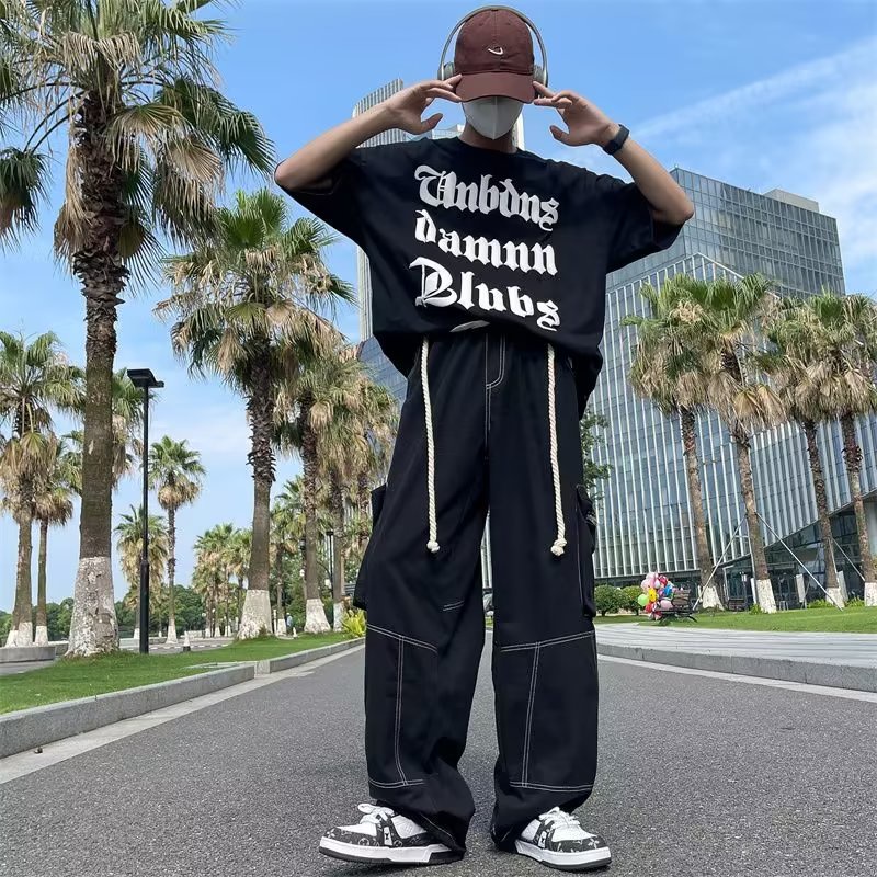 Quần Dài Ống Rộng Màu Sắc Thời Trang Đường Phố Mỹ Cá Tính Cho Nam