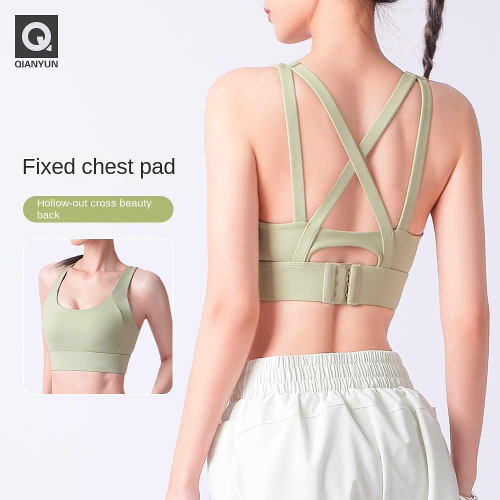 Áo Ngực Thể Thao Một Mảnh Cố Định Chống Sốc Độ Dính Cao Cho Nữ Tập Yoga Chạy Bộ