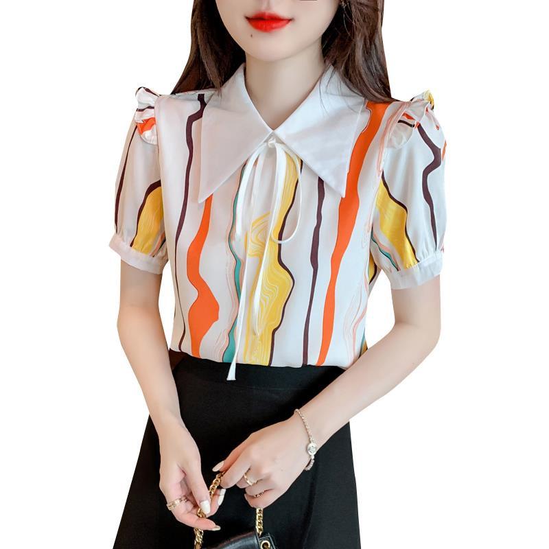 Áo Sơ Mi Chiffon Cổ Búp Bê Thời Trang Cho Nữ