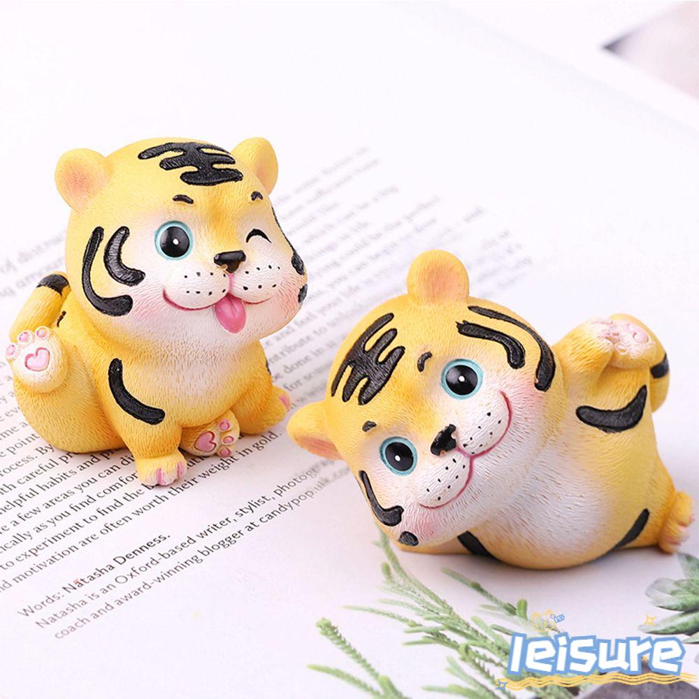 LEISURE Tượng Hổ Hoạt Hình Mini Bằng Nhựa Resin Dễ Thương Trang Trí Nhà Cửa / Xe Hơi 20