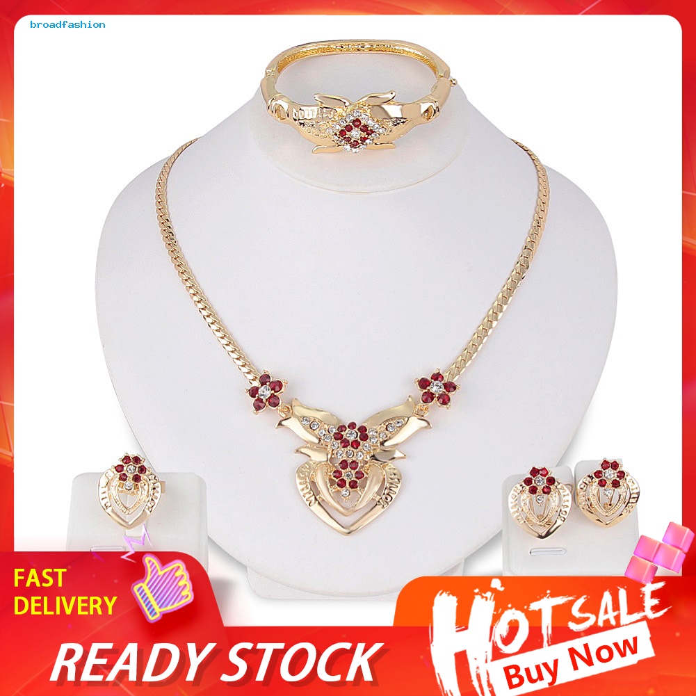 Set Vòng cổ Nhẫn Và Hoa Tai Kiểu Dáng Thời Trang Sang Trọng Cho Nữ