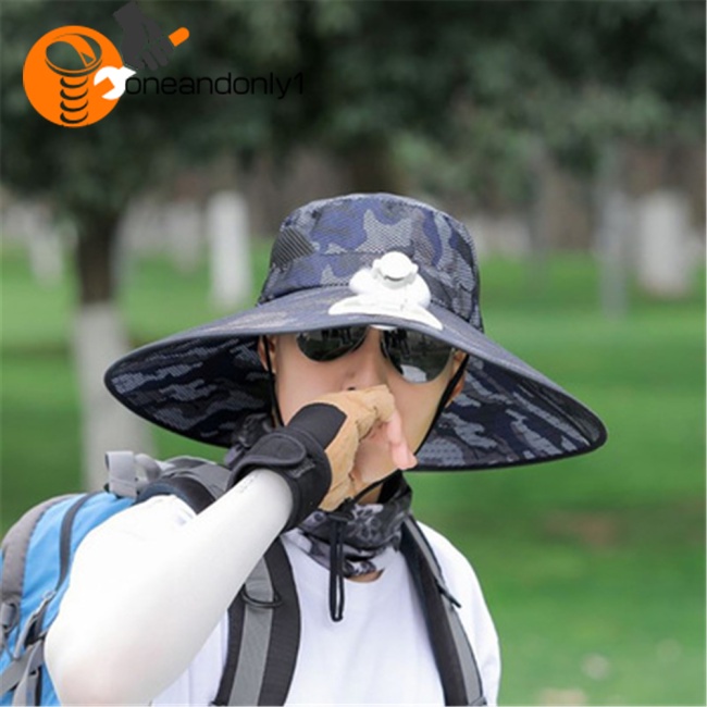 Mũ Chống Nắng Vành Rộng Kèm Quạt Che Mặt Và Cổ Tiện Dụng Cho Câu Cá / Thể Thao Ngoài Trời