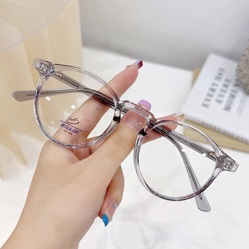 VIENDO Mắt Kính Gọng Tròn Co Giãn Chống Tia UV400 Chống Bức Xạ Ánh Sáng Xanh Thời Trang kính đổi màu khi ra nắng Cho Nam Và Nữ TR90(có thể cắt cận thị ống kính)