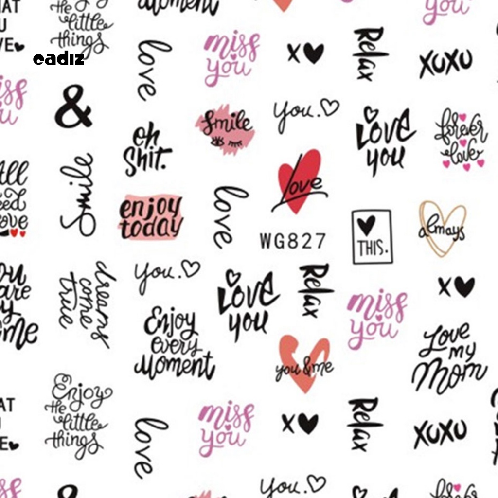 Miếng Dán Trang Trí Móng Tay Tự Dính Không Để Lại Dấu Vết Chủ Đề Ngày Lễ Tình Nhân