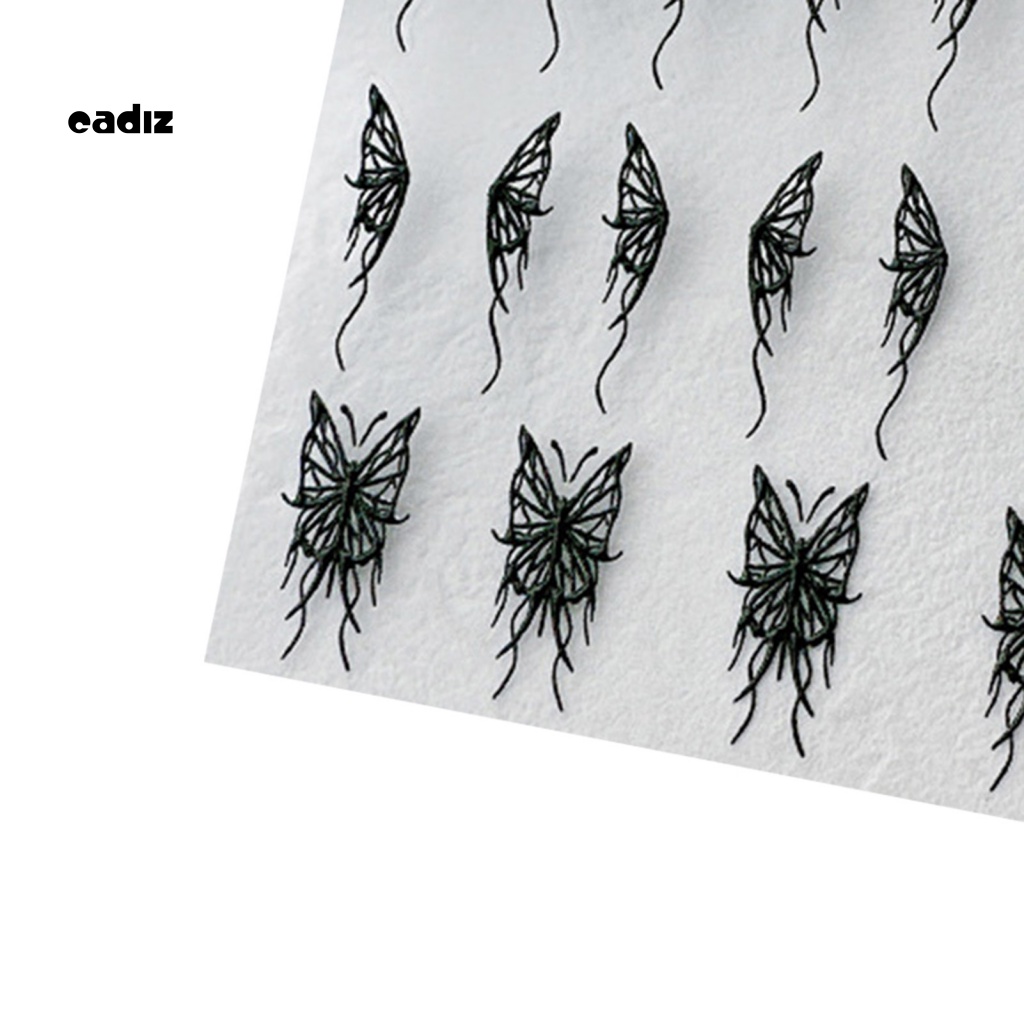 Miếng Dán Trang Trí Móng Tay Chống Rơi Hình Bướm Màu Trắng Đen Mini DIY