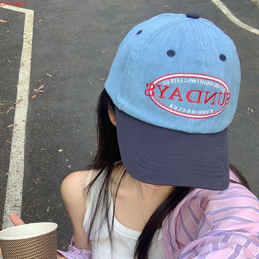 DARNELL Mũ Lưỡi Trai Denim Cotton Phong Cách Hip Hop Hàn Quốc Dành Cho Nam Nữ