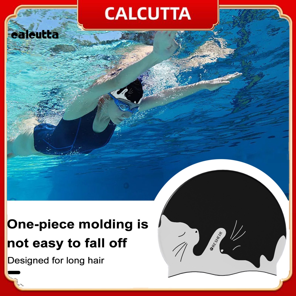 Mũ Bơi Silicon Chống Thấm Nước Họa Tiết Hoạt Hình Bảo Vệ Tai Cho Bé