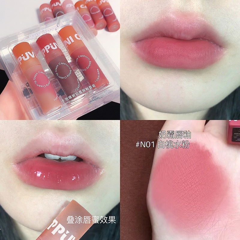 Set Son kem Cappuvini Chất Son Mịn Như Nhung Không Dễ Phai Màu