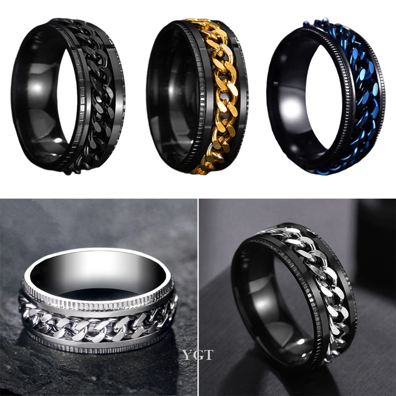 Ygt Mới Nhẫn Xoay Bằng Thép Không Gỉ Có Thể Xoay Giúp Giảm Căng Thẳng