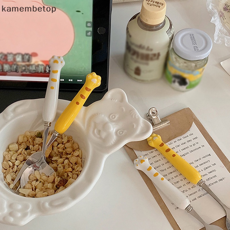 Bộ Muỗng Nĩa Họa Tiết Hổ Hoạt Hình Tiện Dụng Mang Theo Du Lịch