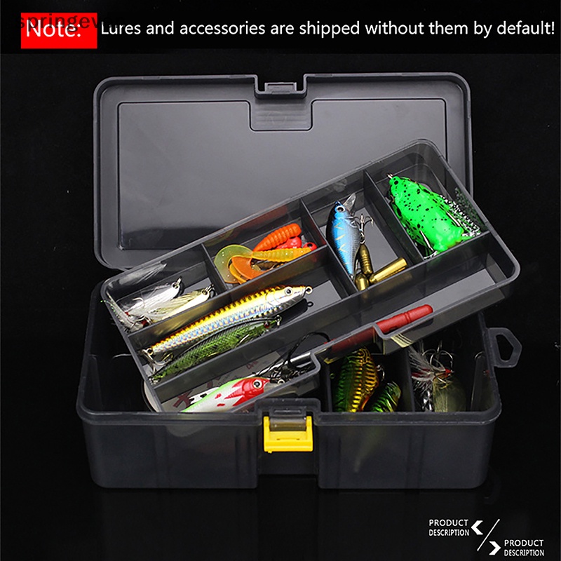 Hộp Đựng Mồi Câu Cá Giả Bằng Nhựa Pp Hai Lớp Màu Sắc Xám